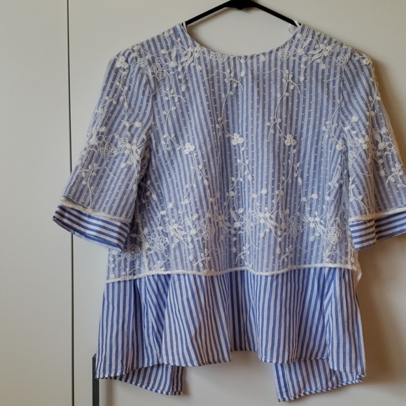 Zara Tops - Striped Lace Zara Top